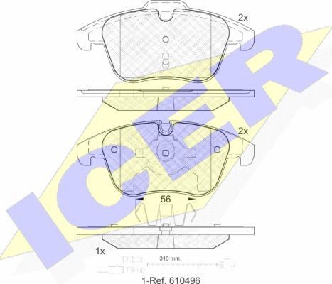 Icer 181886-203 - Тормозные колодки, дисковые, комплект autodnr.net