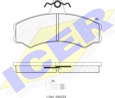 Icer 181890 - Гальмівні колодки, дискові гальма autocars.com.ua