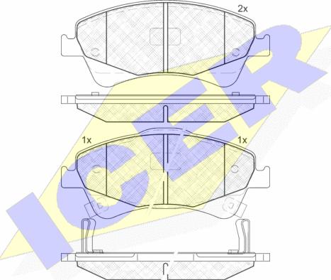 Icer 181892 - Гальмівні колодки, дискові гальма autocars.com.ua