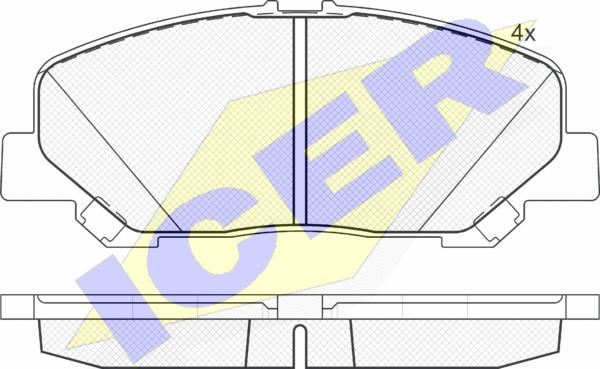 Icer 181897 - Гальмівні колодки, дискові гальма autocars.com.ua