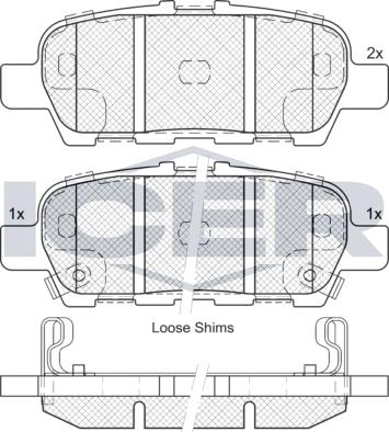 Icer 181901e2 - Гальмівні колодки, дискові гальма autocars.com.ua