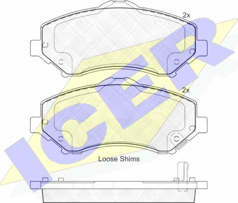Icer 181908-201 - Тормозные колодки, дисковые, комплект avtokuzovplus.com.ua