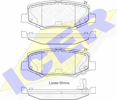 Icer 181909 - Гальмівні колодки, дискові гальма autocars.com.ua