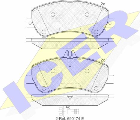 Icer 181917 - Гальмівні колодки, дискові гальма autocars.com.ua