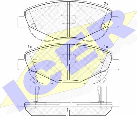 Icer 181944 - Гальмівні колодки, дискові гальма autocars.com.ua