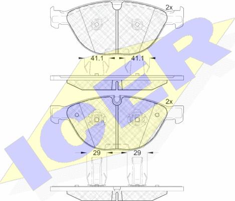 Icer 181973 - Тормозные колодки, дисковые, комплект avtokuzovplus.com.ua