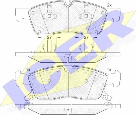 Icer 181988 - Тормозные колодки, дисковые, комплект avtokuzovplus.com.ua