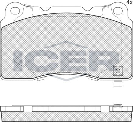 Icer 181990e1 - Тормозные колодки, дисковые, комплект avtokuzovplus.com.ua