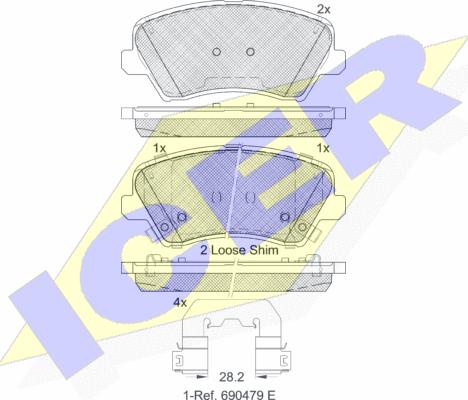 Icer 182029-234 - Тормозные колодки, дисковые, комплект avtokuzovplus.com.ua