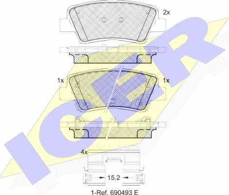 Icer 182036-066 - Тормозные колодки, дисковые, комплект avtokuzovplus.com.ua