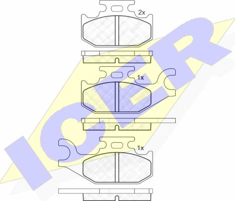 Icer 182057 - Гальмівні колодки, дискові гальма autocars.com.ua