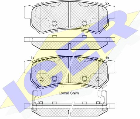 Icer 182058-203 - Гальмівні колодки, дискові гальма autocars.com.ua