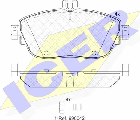 Icer 182061 - Тормозные колодки, дисковые, комплект avtokuzovplus.com.ua