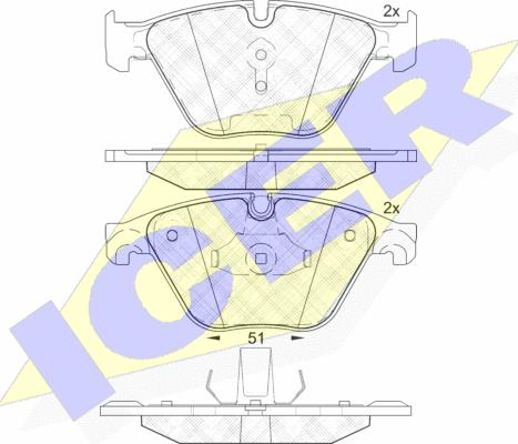 Icer 182065 - Гальмівні колодки, дискові гальма autocars.com.ua