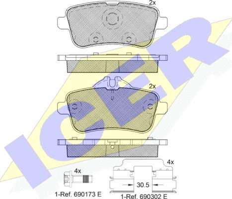 Icer 182072-200 - Гальмівні колодки, дискові гальма autocars.com.ua