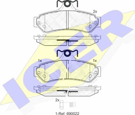 Icer 182078 - Тормозные колодки, дисковые, комплект avtokuzovplus.com.ua