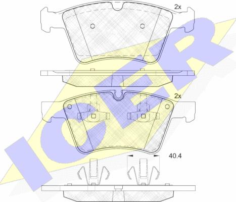 Icer 182086 - Гальмівні колодки, дискові гальма autocars.com.ua