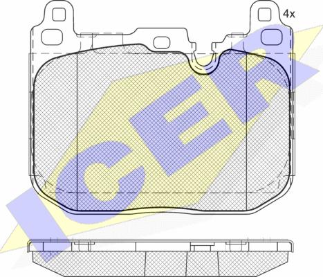 Icer 182093-208 - Тормозные колодки, дисковые, комплект avtokuzovplus.com.ua