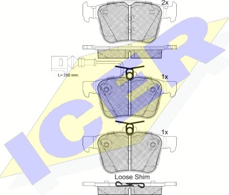 Icer 182098-203 - Тормозные колодки, дисковые, комплект avtokuzovplus.com.ua