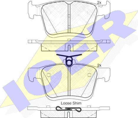 Icer 182099 - Тормозные колодки, дисковые, комплект avtokuzovplus.com.ua