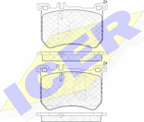 Icer 182100 - Тормозные колодки, дисковые, комплект avtokuzovplus.com.ua