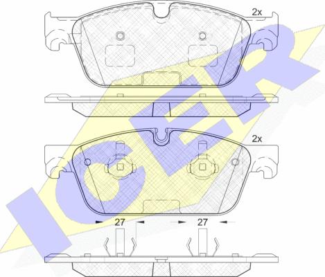 Icer 182104 - Тормозные колодки, дисковые, комплект avtokuzovplus.com.ua