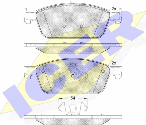 Icer 182134 - Тормозные колодки, дисковые, комплект avtokuzovplus.com.ua