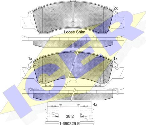 Icer 182137 - Гальмівні колодки, дискові гальма autocars.com.ua