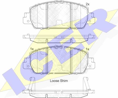 Icer 182153 - Тормозные колодки, дисковые, комплект avtokuzovplus.com.ua