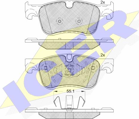 Icer 182158 - Гальмівні колодки, дискові гальма autocars.com.ua