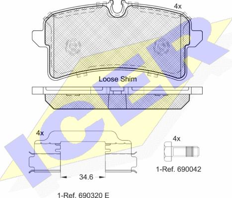 Icer 182159-204 - Гальмівні колодки, дискові гальма autocars.com.ua