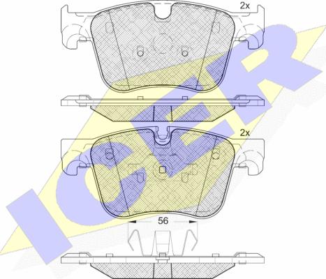 Icer 182166 - Гальмівні колодки, дискові гальма autocars.com.ua