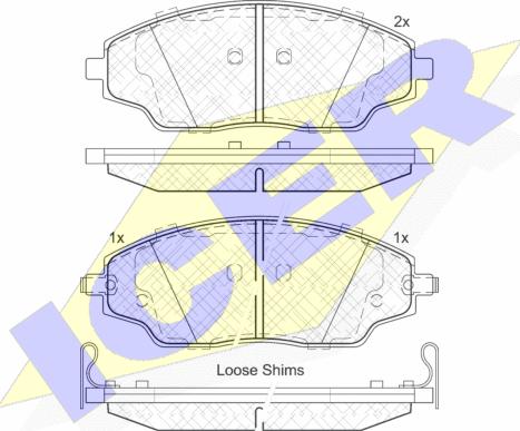 Icer 182167 - Тормозные колодки, дисковые, комплект avtokuzovplus.com.ua