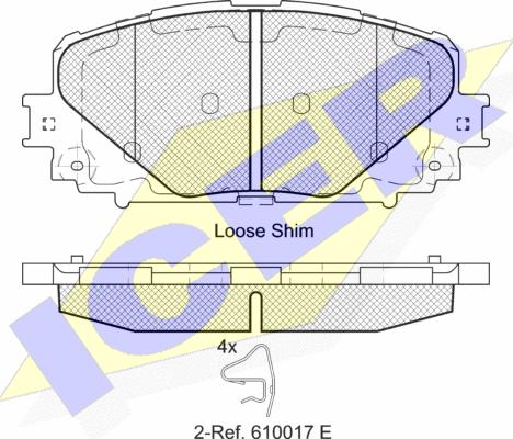 Icer 182168 - Тормозные колодки, дисковые, комплект avtokuzovplus.com.ua