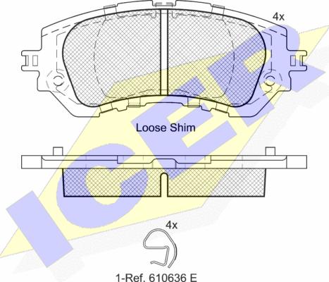 Icer 182180 - Тормозные колодки, дисковые, комплект avtokuzovplus.com.ua