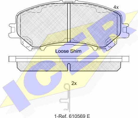 Icer 182181 - Тормозные колодки, дисковые, комплект autodnr.net