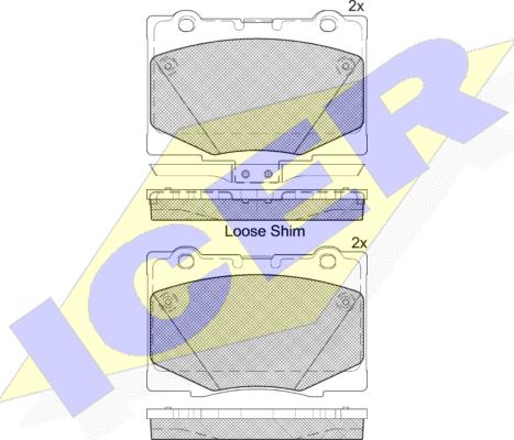 Icer 182184 - Тормозные колодки, дисковые, комплект autodnr.net