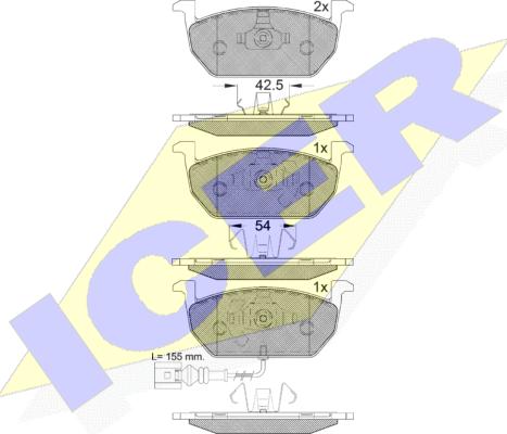 Icer 182189 - Тормозные колодки, дисковые, комплект autodnr.net