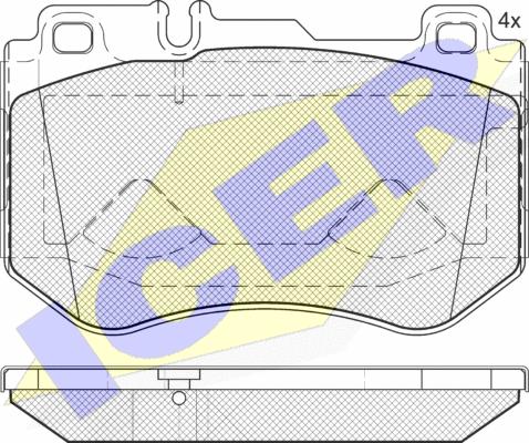 Icer 182197 - Комплект гальмівних колодок дискових autocars.com.ua