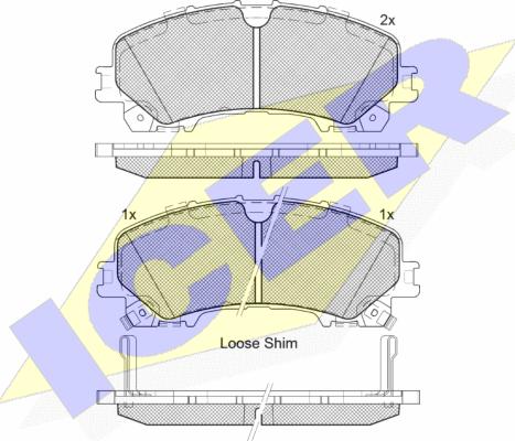 Icer 182202 - Тормозные колодки, дисковые, комплект avtokuzovplus.com.ua