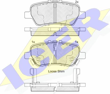 Icer 182215 - Тормозные колодки, дисковые, комплект avtokuzovplus.com.ua