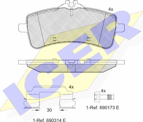 Icer 182218 - Тормозные колодки, дисковые, комплект autodnr.net