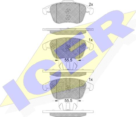 Icer 182231-203 - Тормозные колодки, дисковые, комплект avtokuzovplus.com.ua