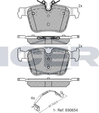 Icer 182232-203 - Тормозные колодки, дисковые, комплект avtokuzovplus.com.ua