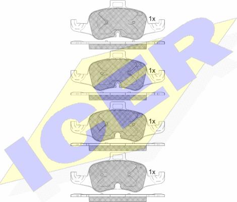 Icer 182233 - Тормозные колодки, дисковые, комплект autodnr.net