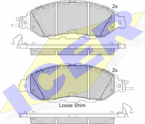 Icer 182234 - Гальмівні колодки, дискові гальма autocars.com.ua