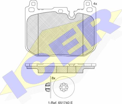 Icer 182247 - Тормозные колодки, дисковые, комплект avtokuzovplus.com.ua