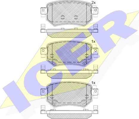 Icer 182263 - Гальмівні колодки, дискові гальма autocars.com.ua