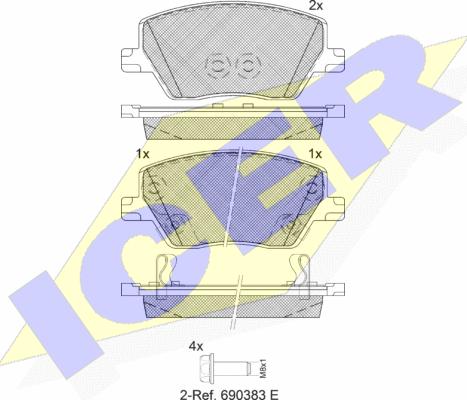 Icer 182275-207 - Гальмівні колодки, дискові гальма autocars.com.ua