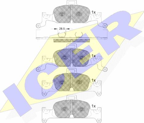 Icer 182279 - Тормозные колодки, дисковые, комплект avtokuzovplus.com.ua